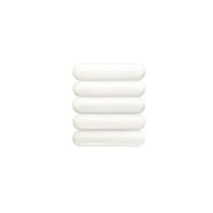 Five Magnetic Stirrer Bars (7×30 mm, PTFE, white) are stacked vertically in a horizontal arrangement against a plain white background.