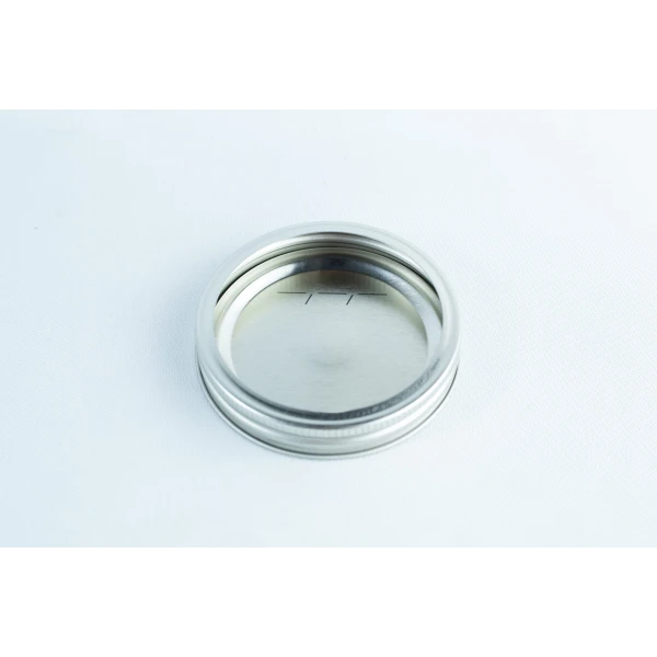 Metal lid and band set for wide mouth mason jar _ 86mm
