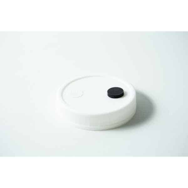 Mycology premade Wide Mouth Mason Jar Lid white with inj port and air filter