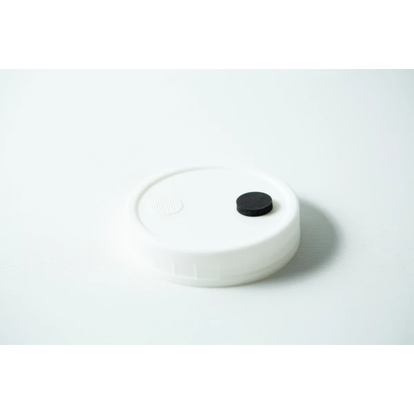 Mycology premade Wide Mouth Mason Jar Lid white with inj port and air filter