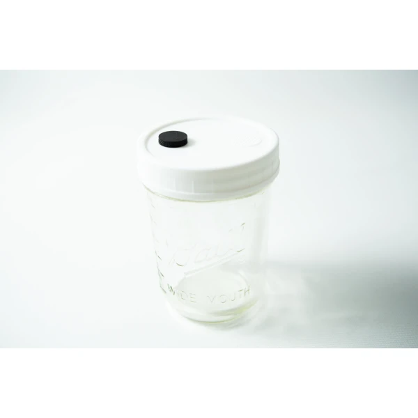 Mycology premade Wide Mouth with Mason Jar Lid white with inj port and air filter