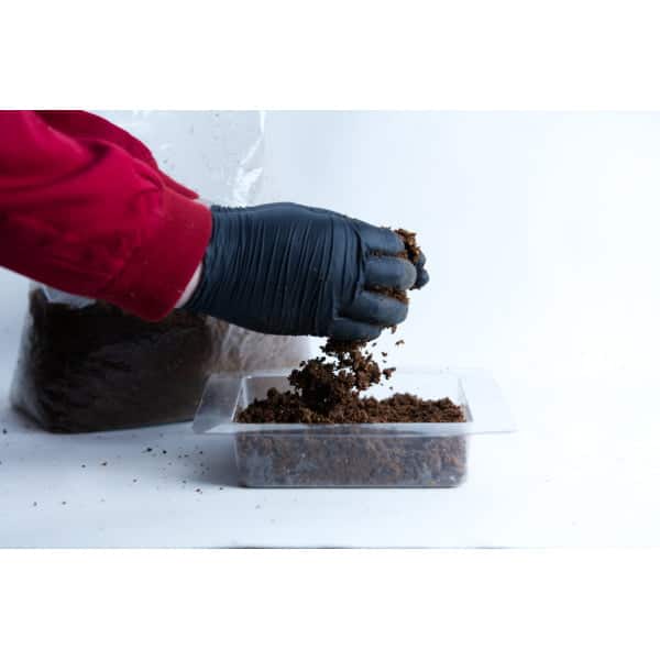 sawdust paver filled by hand
