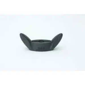 A small, black, circular Rootlab Original Wingnut Spanner for All American Steriliser—3D-printed plastic with two upward-curving wings and "Made in AUSTRALIA" embossed on the front. Set against a plain white background.