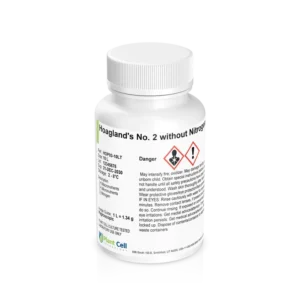 Home 10 A white plastic bottle labelled Hoaglands No. 2 without Nitrogen, displaying hazard symbols and cautionary text, with a white screw cap and branding from Plant Cell.